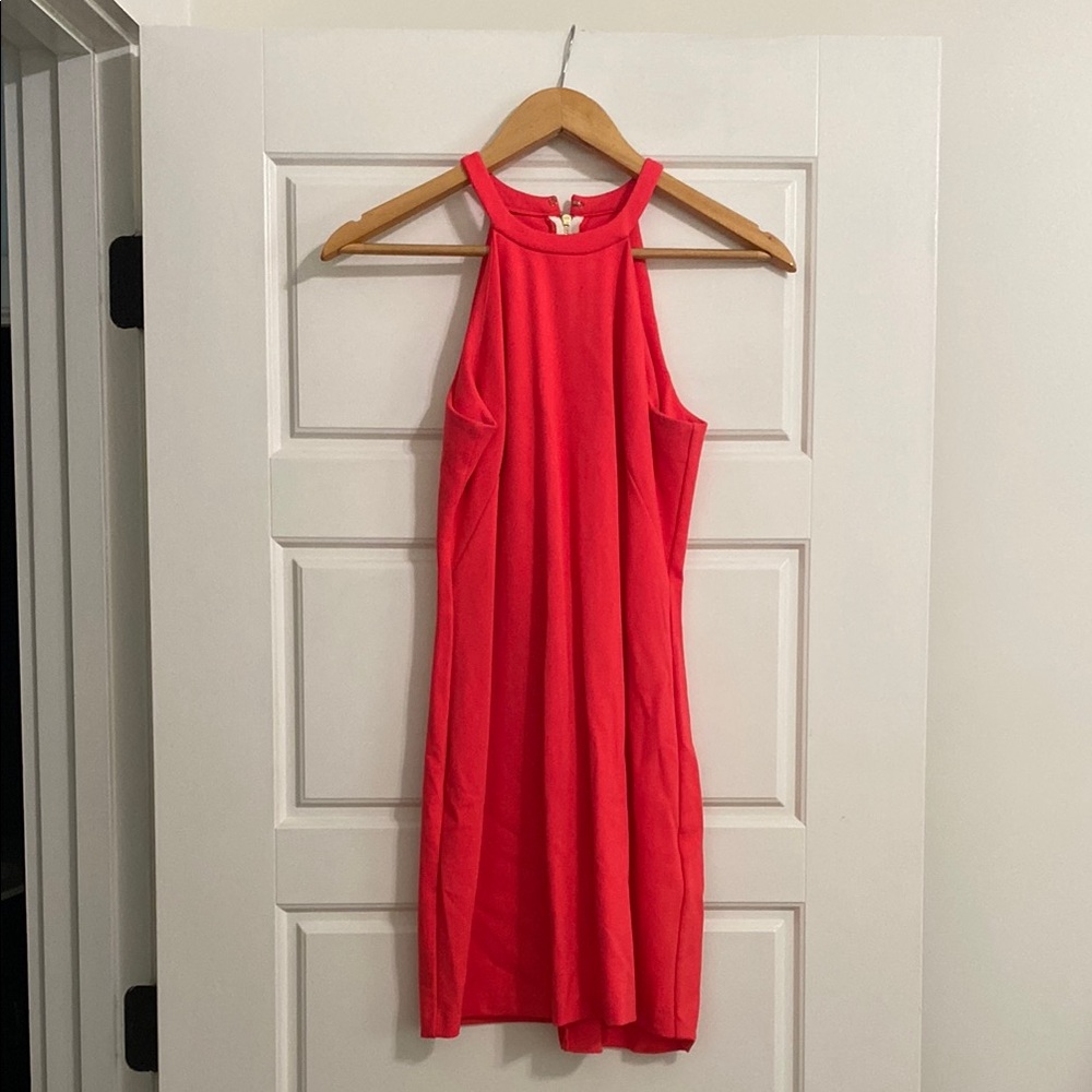 Elegant Red Halter Dress
